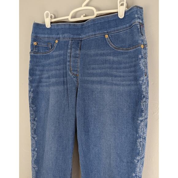 NYGARD Lux Denim 360 Stretch Crop Pantacourt Size M 10-12 - Picture 3 of 10